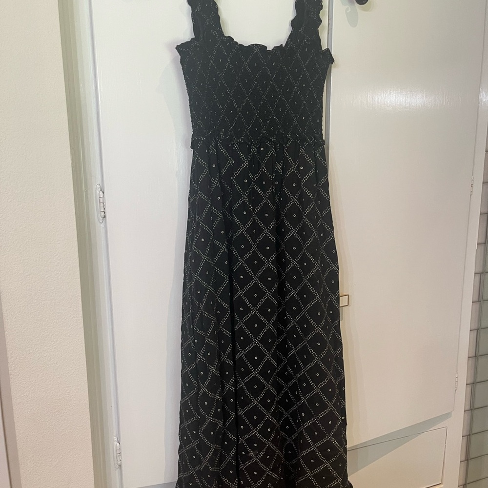 Rails Black and White Patterned Midi Dress
